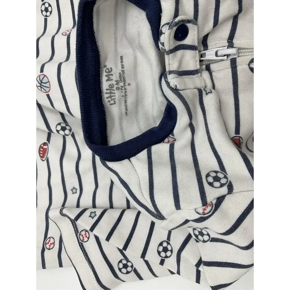 Little Me Sleeper Carter's Bodysuit Baby Boys 9‎ Months Sports Stripe Nana Set